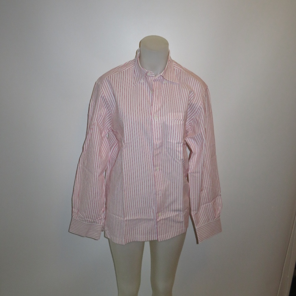 MALO WHITE/PINK/RED STRIPED BUTTON DOWN SHIRT M